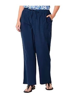Liz Claiborne cotton linen pants. Navy. Size L